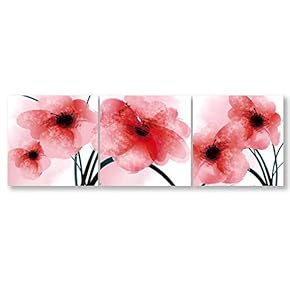 Wall26-3 Panel Canvas Wall Art- Beautiful Flowers -Giclee Painting Wall Bedroom Living Room Home Decoration - 12"x12"x3 Panels