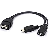 Micro USB Splitter Cable OTG Power Enhancer Cord USB 2.0 A Female to Micro USB Male and Micro 5 Pin Female Adapter Host Charging Converter