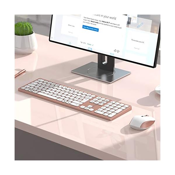 Jelly-Comb-Wireless-USB-Keyboard-and-Mouse-Combo-24G-Wireless-Rechargeable-Keyboard-and-Mice-Qwerty-UK-Layout-with-USB-Receiver-for-PC-Laptop-Computer-with-Windows-System-Rose-and-Gold Jelly Comb Wireless USB Keyboard and Mouse Combo, 2.4G Wireless Rechargeable Keyboard and Mice Qwerty UK Layout with USB…