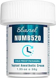 Ebanel 5% Lidocaine Topical Numbing Cream Maximum Strength, Pain Relief Cream Anesthetic Cream Infused with Al