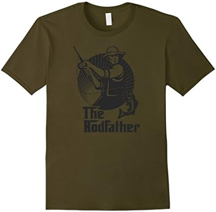 Men's Funny Fishing Shirt for men // The Rodfather Large Olive