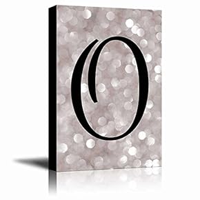 The Letter O in Brush Stroke Cursive on a Champagne Colored Bokeh Background - Modern Romantic Elegant Art - Canvas Art Home Art - 12x18 inches
