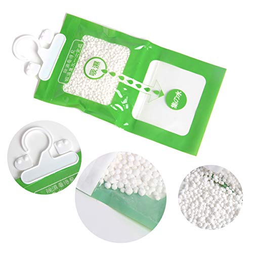 Hapy Shop 8 Pack Wardrobe Hanging Hygroscopic Anti-Mold Deodorizing Moistureproof Desiccant Hanging Bag for Kitchen Bathroom,Dehumidification Process Could be Witness