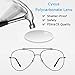 Cyxus Aviator Glasses Stylish Blue Light Blocking Eyeglasses Computer Eyewear Anti Eyestrain Metal Frame Clear Lens Black
