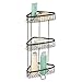 mDesign Free Standing Bathroom or Shower Corner Storage Shelves for Towels, Soap, Shampoo, Lotion, Accessories - 3 Tier, Bronze