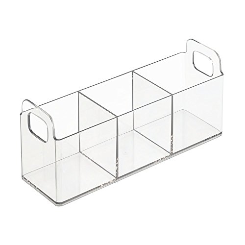 InterDesign Clarity Cosmetic Organizer Tote for Vanity or Medicine Cabinet – Perfect Storage for Makeup or Cosmetics -  Medium, Clear