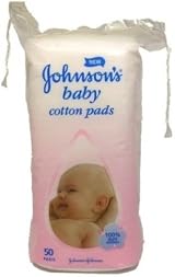Johnson's Baby Cotton Pads 50 Pack 100% Pure Cotton Baby Care