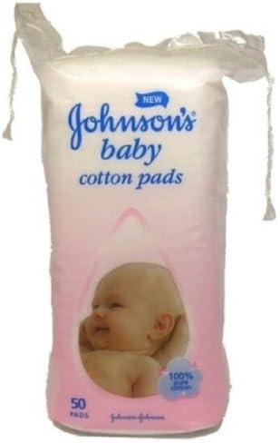 Johnson's Baby Cotton Pads 50 Pack 100% Pure Cotton Baby Care