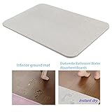 WINOMO Diatomaceous Earth Bath Mat Natural Antibacterial Anti-Slip Bathroom Mat