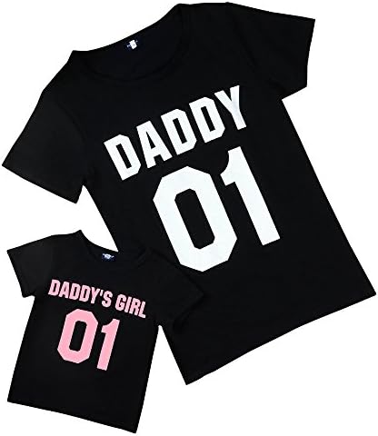 Hongxin Family Matching Tshirts, Family Look Clothes Father Daughter T Shirt DADDY'S GIRL Tees Shirts Tops Fathers Day Gift Summer Men Short Sleeve White Black T Shirt Tee Clothes (L, daddy only)