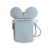 COCO LEE Chic Cute Travel PU Leather Student ID Card Holder Lanyard Neck Pouch Bag With Coin Wallet Purse for School Students Women Kids Teens Girls (Blue)
