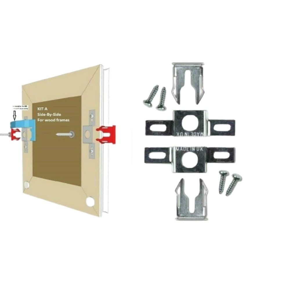 Anti Theft Security Picture Hangers Kit Spring Lock Quick Release Tool Picture Hooks Security Hardware Kit for Wooden Polymer Picture Photo Frames Kit A