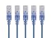 Monoprice SlimRun Cat6A Ethernet Patch Cable - Network Internet Cord - RJ45, Stranded, 550Mhz, UTP, Pure Bare Copper Wire, 10G, 30AWG&nbsp;, 5ft, Blue, 5-Pack