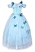 JerrisApparel Flower Girls Dress Princess Costume Butterfly Girl (6 Years, Sky Blue)