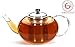 GROSCHE - Joliette Borosilicate Glass Teapot with Stainless Steel Infuser - 5 Cup Glass Teapot with Removable Strainer for Loose Leaf & Herbal Tea, Dishwasher Safe, 42 oz
