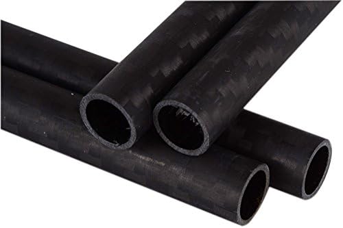 Elatany 3K Roll Wrapped 100% Carbon Fiber Tube 8mm X 10mm X 500mm Matt Surface Pack of 4 Pcs