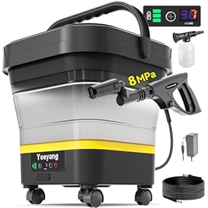 高圧洗浄機 コードレス 充電式 静音 7段階水圧調整 電池残量表示 安全ロック設計