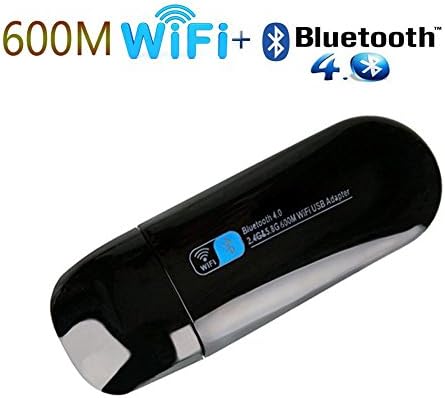 USB Wifi Bluetooth Adapter, Wifi Network LAN Card AC600 Dual Band with Built in Dual Antenna for Desktop/Laptop/PC, Supports Windows 7/8/8.1/10/XP/Vista