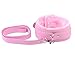 Mflying Leather Cosplay Kitty Bondage Neck Collar with Leash (Pink)