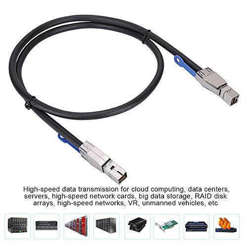 Mugast HD Copper MINISAS Breakout Cable,3.3FT SFF-8644 to SFF-8644 Cable with 4X 12G High Speed Transmission for VR, Data Center, Server, High-Speed Network Card, RAID Disk Array, etc