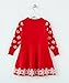 SMILING PINKER Little Girls Christmas Dress Reindeer Snowflake Xmas Gifts Winter Knit Sweater Dresses (3-4T, red)