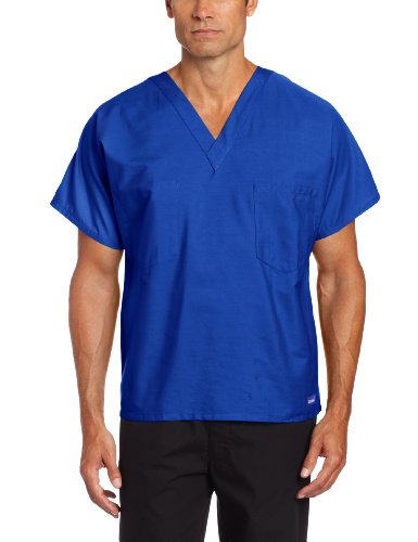 Landau Unisex Scrub Top, Galaxy Blue, 3X-Large