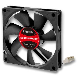 Evercool EC8015HH12BP 80mm x 15mm Hi-Speed Dual Ball Bearing PWM 4 Pin Fan