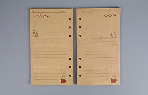 Funcoo 2 Pcs 45 Sheets Planner Filler Paper Refills Inserts Pages A6 Size Loose Leaf Paper for 6-Holes Binder, Journal, Dairy, Day Planner, Notebook (Lined-2)