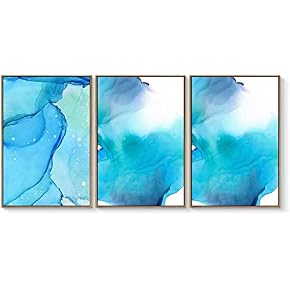 3 Piece Floating Framed Canvas Wall Art for Living Room, Bedroom Abstract Canvas Prints for Home Decoration Ready to Hang - 16"x24"x3 Panels