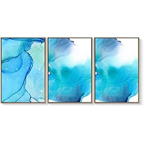 Floating Framed for Living Room Bedroom Abstract for x3 Panels