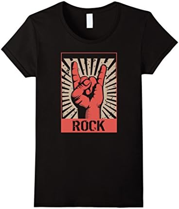 Womens Vintage Rock T-Shirt Concert Band Poster 70s 80s Retro Tee Medium Black