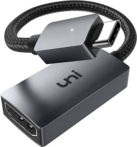 uni USB C auf HDMI Adapter 4K mit Kontrollleuchten, Adapter USB C auf HDMI (Thunderbolt 3 kompatibel) Tragbar für iPad Pro/Air, M2 MacBook Pro/Air, Surface Pro 8/Go, Samsung Galaxy, Dell, Huawei usw.