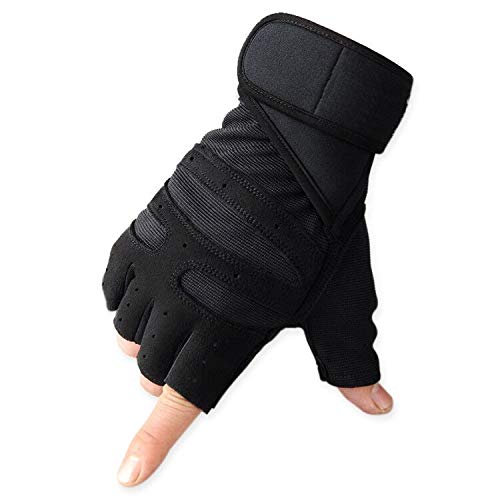 paissit Weight Lifting Glovesï¼ŒWorkout Gloves for Women& Men,Training Gloves with Wrist Support for Fitness Exercise Weight Lifting Gymï¼ŒHome Use with Short Wraps Fingerless (Pure Black, M)