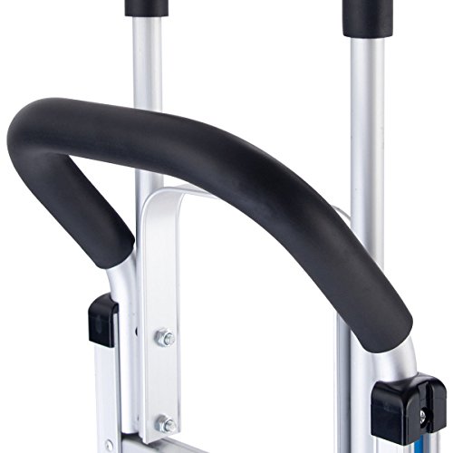 2-In-1 Aluminum Folding Stair Climber Cart Hand Truck Capacity 550 LBS w/3 Wheel Design