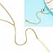 Y Layer Simple Bar Pendant Necklace Center Long Lariat Chain for Women Jewelry