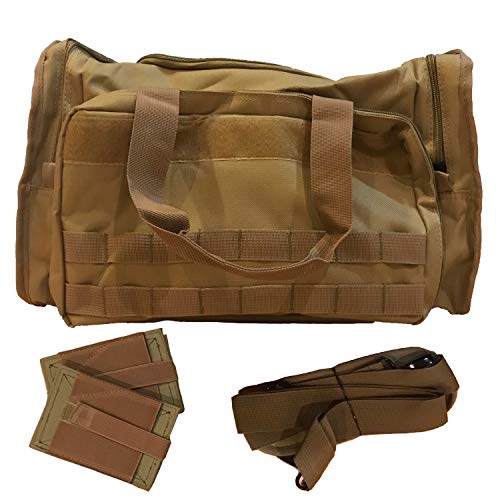 SoarOwl Tactical Shooting Range Bag Waterproof Pistol Range Duffle Bags with Lockable Zipper and Heavy Duty Antiskid Feet (Updated Coyote Tan)