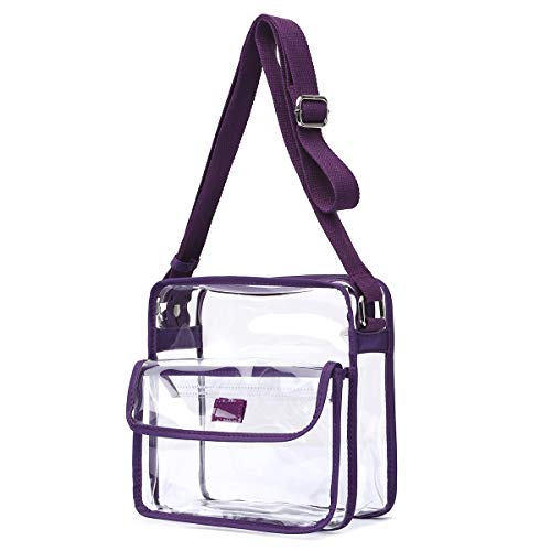 Cowgirl Trendy Medium Clear Shoulder Messenger Bag - NFL Stadium Approved Crossbody - Multiple Pockets - Adjustable Shoulder Strap