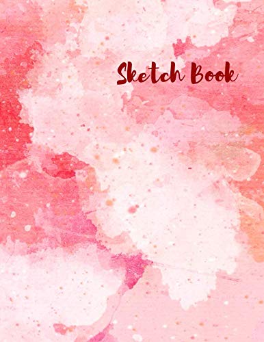 [Best] Sketch Book: Large 8.5x11 Inches, Pink WaterColor Painting Cover Design, 100 pages cream paper for S [W.O.R.D]