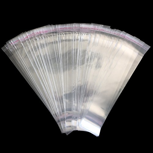 Pretzel Bag 200 PCS Pretzel Rod Bags 2 x 10.8 INCH Self Adhesive Bag Clear Cellophane Bag Flat Treat Bags for Donut Bars (2 x 10.8 INCH)