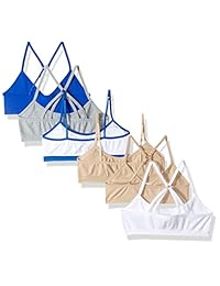 Sujetador Hanes Big Girl's sin costuras, variedad, paquete de 6 sujetadores, mezclado