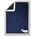 Wendy Bellissimo Super Soft Plush Baby Blanket - Whale Baby Blanket from The Landon Collection in Blue & Grey (30x40)