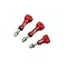 HSU Aluminum Thumbscrew Set + Wrench for Gopro Hero 13, 12, 11, 10, 9, 8, 7, 6, 5, 4, 3, AKASO Campark and Other Action Cameras (3pcs, Red)