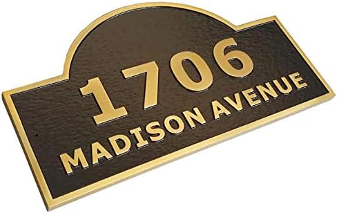 Address Signs - Custom Metal Large House Number Address Plaque Personalized Cast with Arch top Display Your Address and Street Name Number front yard address signs (12