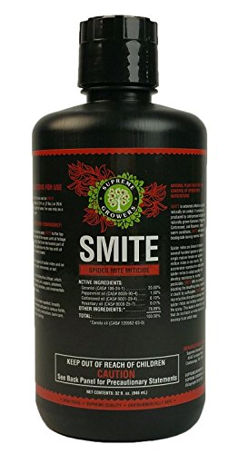 SMITE Spider Mite Killer by Supreme Growers, 100% Natural Pesticide Concentrate, Non-Toxic, Biodegradable, Organic Ingredients, Eco Friendly Pest Control, 32 oz Makes 32 Gallons Pest Control Mix