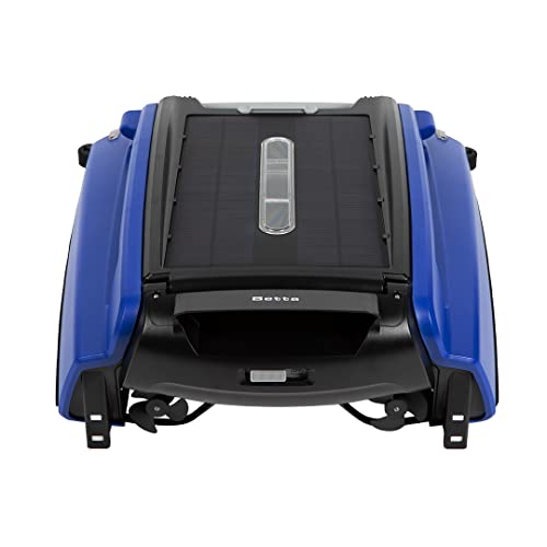 Betta SE Solar Powered Automatic Robot Pool Skimmer Cleaner with 30-Hour Continuous Cleaning, Battery Power and Revised Two Salt Chlorine Tolerant Motors (Blue)