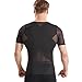 HANERDUN Mens Slimming Body Shaper With Zipper Compression Shirt Slim Shapewear, Black, Medium