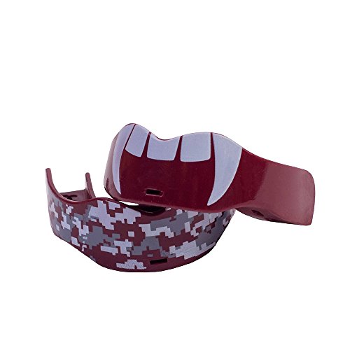 Soldier Sports Fang & Camo Mouthguard, One Size, Maroon
