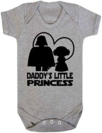 Daddy's Little Princess Star Wars Novelty Baby Sleepsuit Vest Babygrow Onesie Funny Jedi (3-6 Months, Grey)