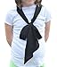Annys Skinny Silky Solid Tie Scarf (Black)