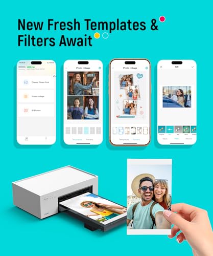 Liene M100 4x6'' Photo Printer, Phone Printer 100 Sheets & 3 Cartridges, Full-Color Photo, Portable Instant Photo Printer for iPhone Android, Thermal Dye Sublimation, Wi-Fi Picture Printer 100 Papers